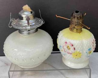 Vintage Glass Oil Lamp Bases
