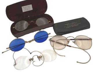 Antique Wire Eyeglasses * Cases
