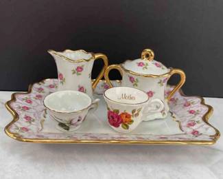 Miniature Vintage Tea Set * Tiny Mother Tea Cup
