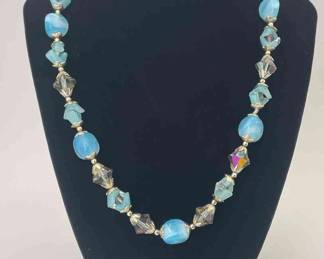 Iridescent * Opalescent * Glass Bead * Crystal Necklace
