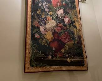 Tapestry with pole for hanging