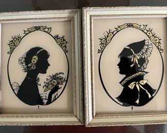Antique? Framed Silhouette Prints--Nice Pair!!