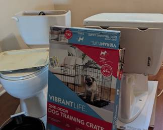 Dog Crate and Toilets