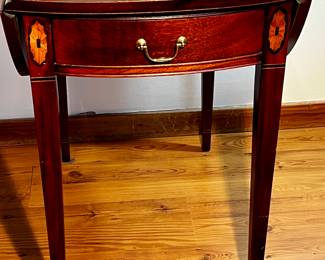 Hickory chair co drop leaf end table with drawer