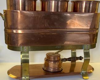 Wallow Brooklyn NY Solid copper Triple Chafing Set