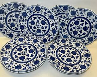 Blue on white plates