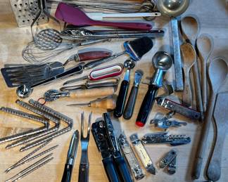 Kitchen drawer gadgets and utensils