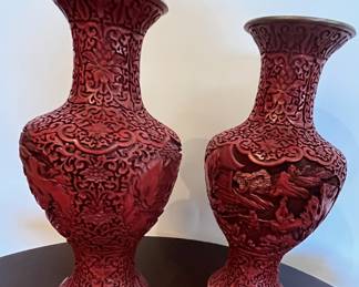 Cinnabar vases
