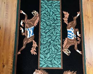 Horses hooked rug
