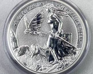 2023 Germania 1oz Silver 5 Mark .999, Scarce