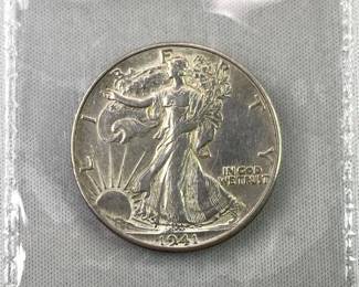 1941-D Walking Liberty Silver Half Dollar