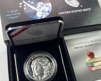 2021 Christa McAuliffe Proof Silver Dollar US