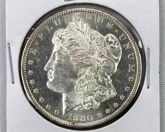 1880-S Morgan Silver Dollar, High Grade, Toned