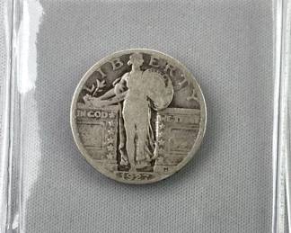 1927 Standing Liberty Silver Quarter, 90%