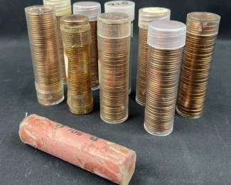 (10) BU Rolls Copper Era Pennies