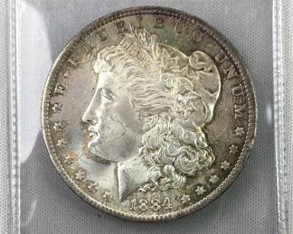 1884-O Morgan Silver Dollar, High Grade