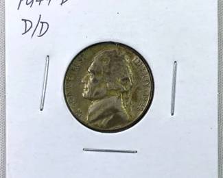1944 D over D Silver War Nickel