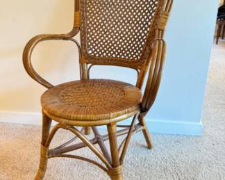 Tiki-Chic Fusion: Vintage Rattan Chair