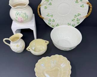 Vintage Belleek Pottery - Ivy Yellow, Shamrock, and Rose & Thistle Patterns