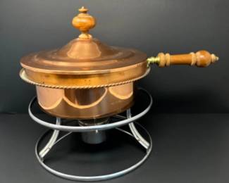 MCM Buehner-Wanner Legacy Solid Copper & Brass Chafing Dish on Stand