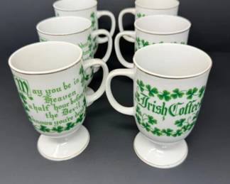(6) Mid Century Made in Japan Irish Coffee Mugs