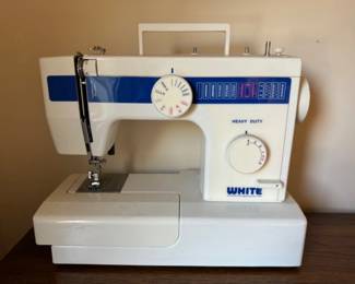 Vintage White Sewing Machine - No Power Cord