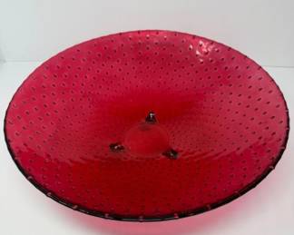Red San Miguel Recycled Glass Table Centerpiece Bowl - 15"D