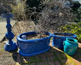 	Cobalt Blue Ceramic Planters & Stand + A Dash of Teal