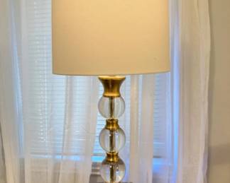 Vintage Brushed Brass & Glass Orb Lamp
