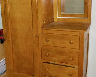 Vintage wardrobe with mirror