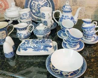 Blue and white dish collection