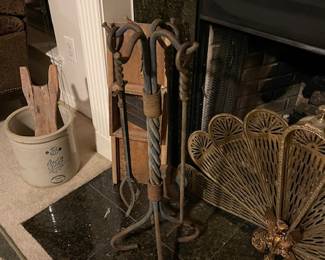 Heavy duty fire tools for outdoor fire or large indoor fire place