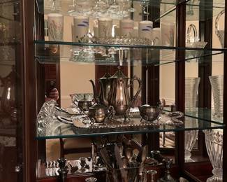 Dining room - silver plate items and lovely glassware