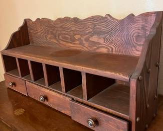 Handmade Wooden Desktop Organizer