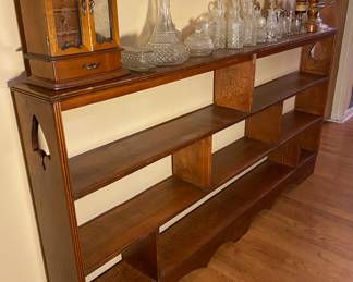 Long Narrow Wood Bookshelf 6 ft W x 36.5"H x 7.5"D