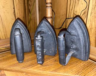 Vtg. Cast Iron Flat Irons/Doorstops/Paperweights