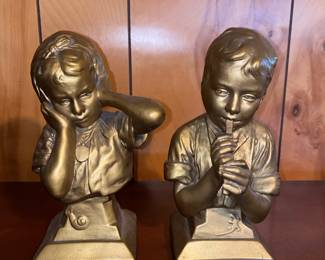 E. Villanis Gold Chalkware Bookends *available for pre-sale on ebay*