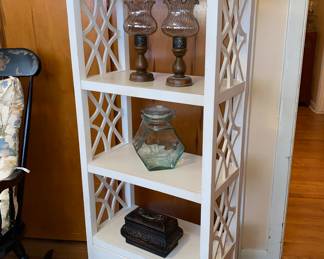 White Rolling Etagere Bookcase 