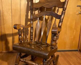 Heavy Solid Wood Rocking Chair
