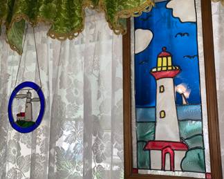 Lighthouse Painted Glass