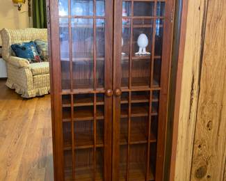 Bookcase/Cabinet with Glass Doors 49.5"H x 8.25"D x 24"W 