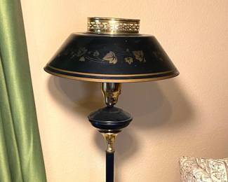 Vintage MCM Black & Brass Floor Lamp