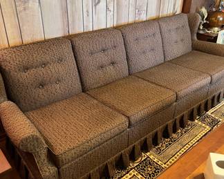Vtg. Brown Tufted Sofa
