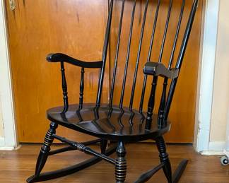 Vtg. Black Stenciled Rocking Chair 