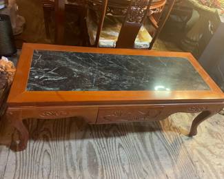 Rosewood/marble coffee table