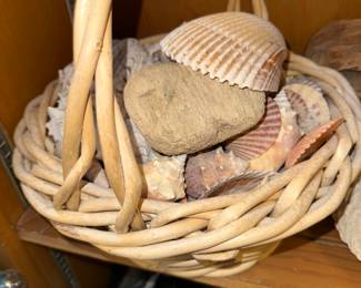 she shells in a basket