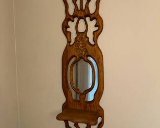carved wood wall mirror