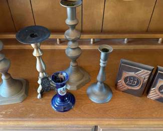 Metal Candle Holders And Book Ends