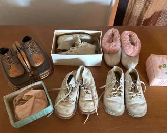 Baby Shoes And Bronze Baby Shoe Bookends