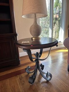 Side table with lamp